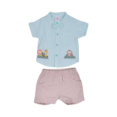 BOYS S/S 2PC KNICKER SUIT MZW-25 0-3M 247-007 THAI