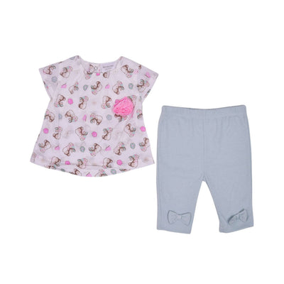 GIRLS S/S 2PC PAJAMA SUIT MZW-25 0-3M 247-082 THAI