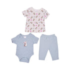 GIRLS S/S 3PC PAJAMA SUIT MZW-25 0-3M 247-087 THAI