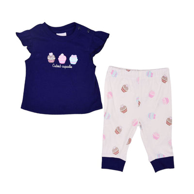GIRLS S/S 2PC PAJAMA SUIT MZW-25 0-3M 247-096 THAI