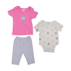 GIRLS S/S 3PC PAJAMA SUIT MZW-25 6-9M 247-105 THAI