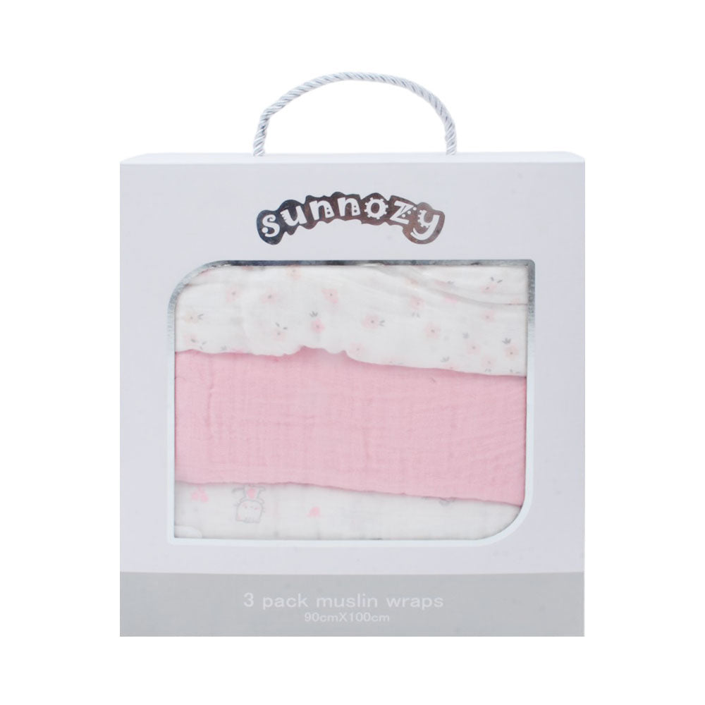 BABY 3PC WRAPPING SHEET COTTON 12X12 MZS-25 MSL087B