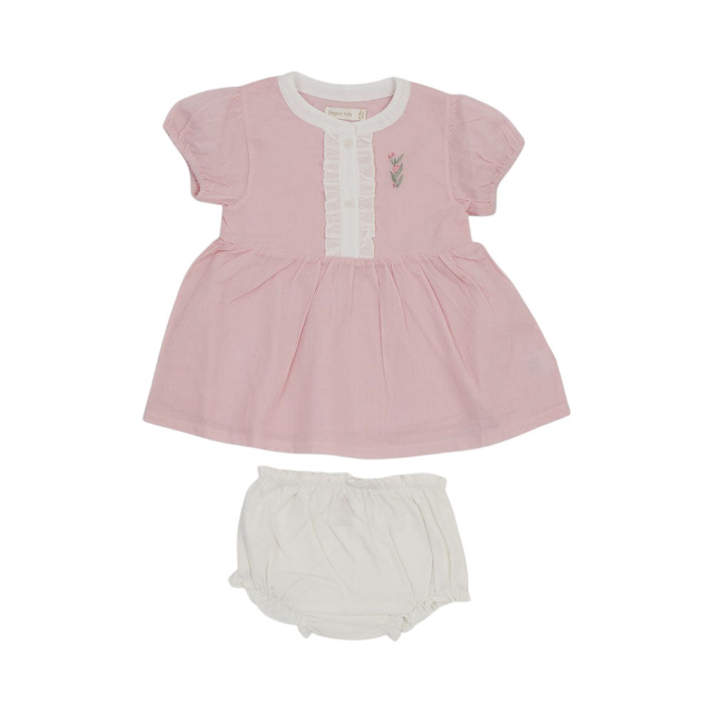 GIRLS S/S 2PC FROCK 9-12M MZS-25 003
