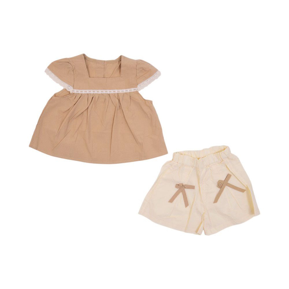 GIRLS CAP SLEEVE 2PC FROCK MZS-25 6-9M GS-5 W/G