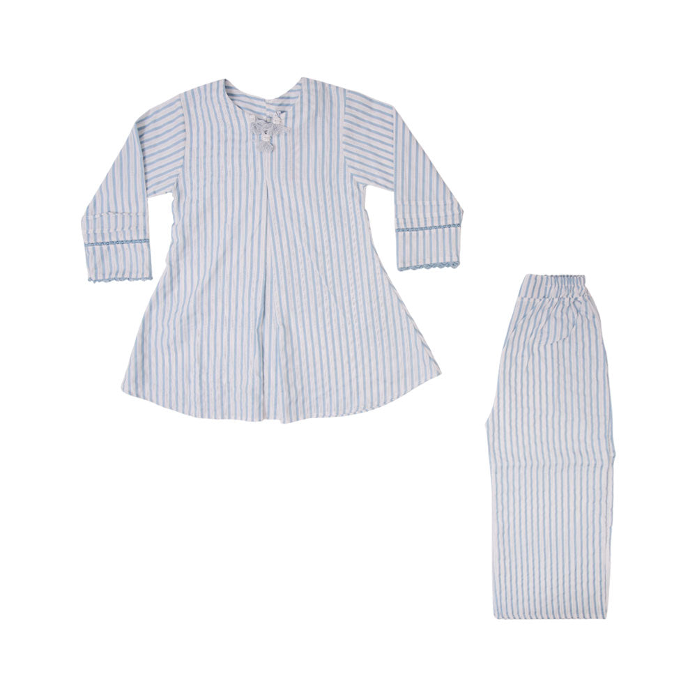 GIRLS 3QTR 2PC BLOUSE SUIT MZS-25 5-6 YEAR 1225