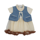 GIRLS S/S 2PC FANCY FROCK NZS-25 9-12 M 104