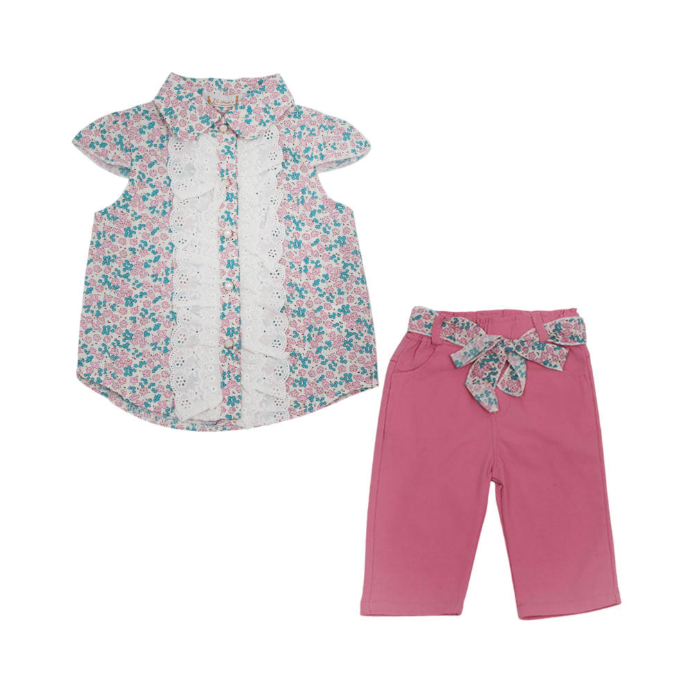 GIRLS CAP/SLV 2PC KNICKER SUIT NZS-25 9-12M 22174 A.G