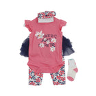 GIRLS CAP/SLV 3PC KNICKER SUIT IRS-25 0-3M 006