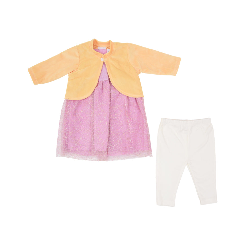 GIRLS L/S 3PC FANCY FROCK OSB IRW-25 281-007 THAI