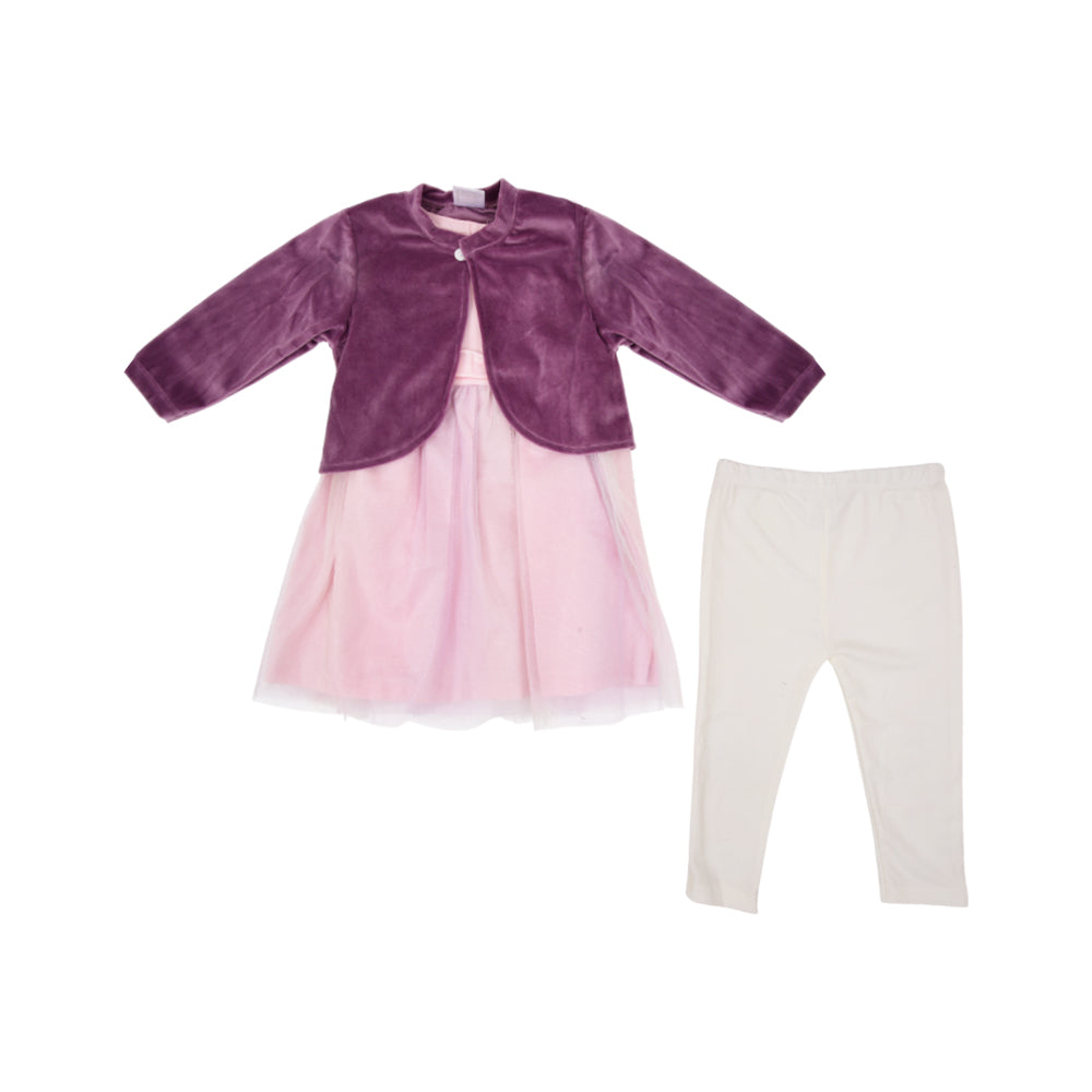GIRLS L/S 3PC FANCY FROCK OSB IRW-25 281-018 THAI