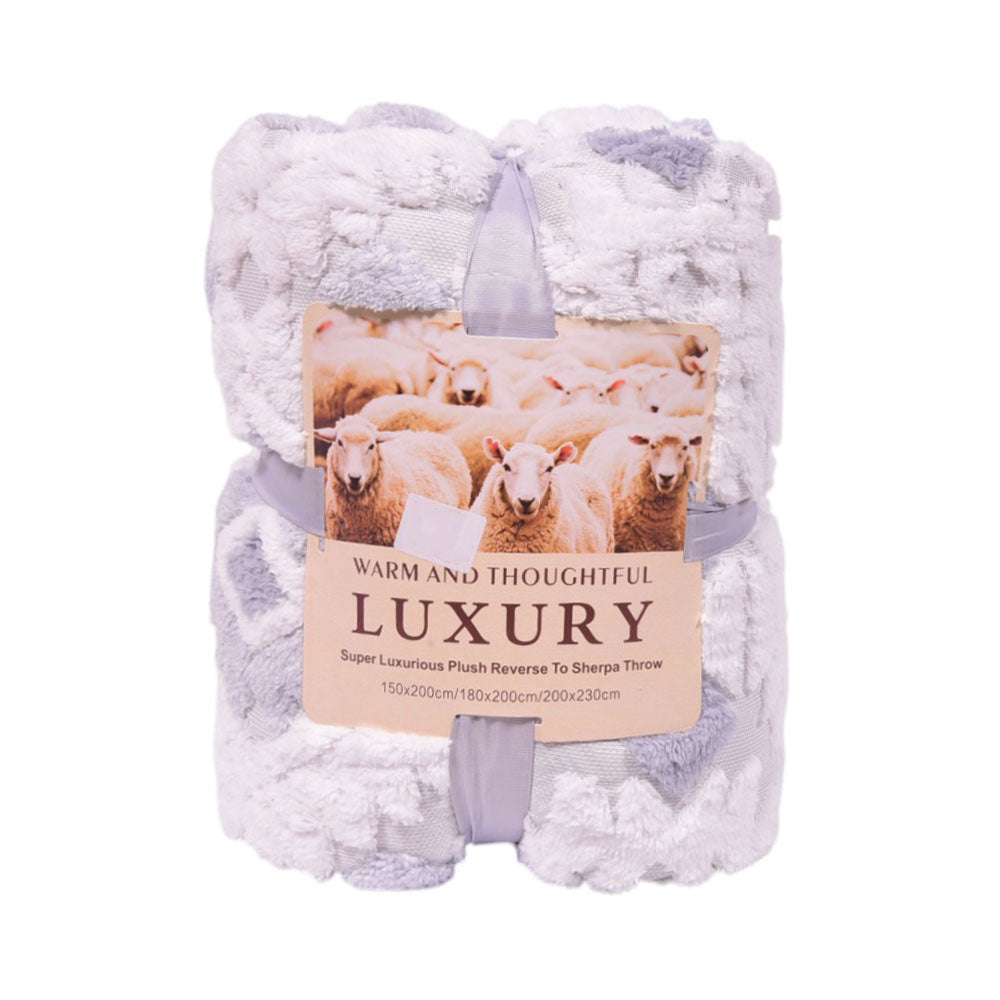 FLEECE BLANKET IR GREY & WHITE 62301-7