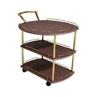 TEA TROLLEY FOLDING 3 SHELF-885 DARK BROWN-E14