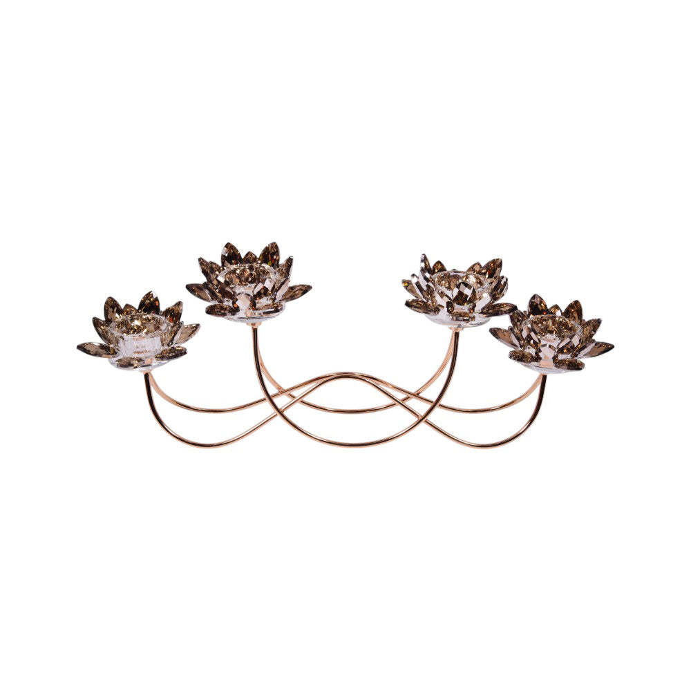 CANDLE STAND CRYSTAL FLOWER CH6607