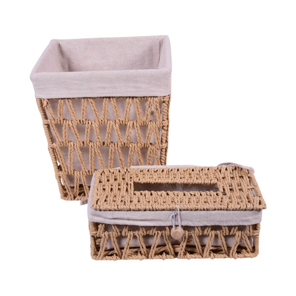 DUSTBIN & TISSUE BOX CANE IR Q-S2302A