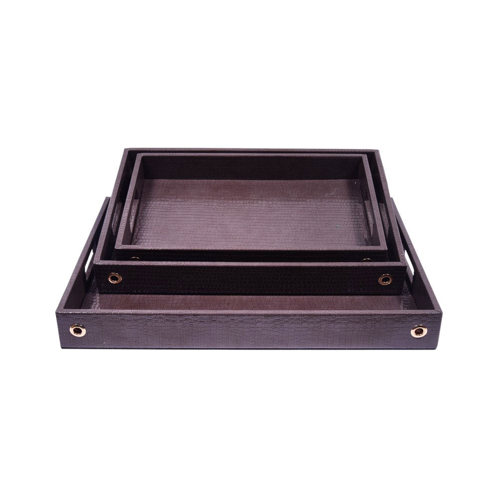 TRAY SET 3PC LEATHER LS-01