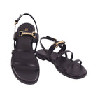 MK CARSON FLAT SANDAL LEATHER 49S5CRFS1L BLACK 8.5