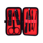 MANICURE KIT SET BLACK LEATHER 7IN1