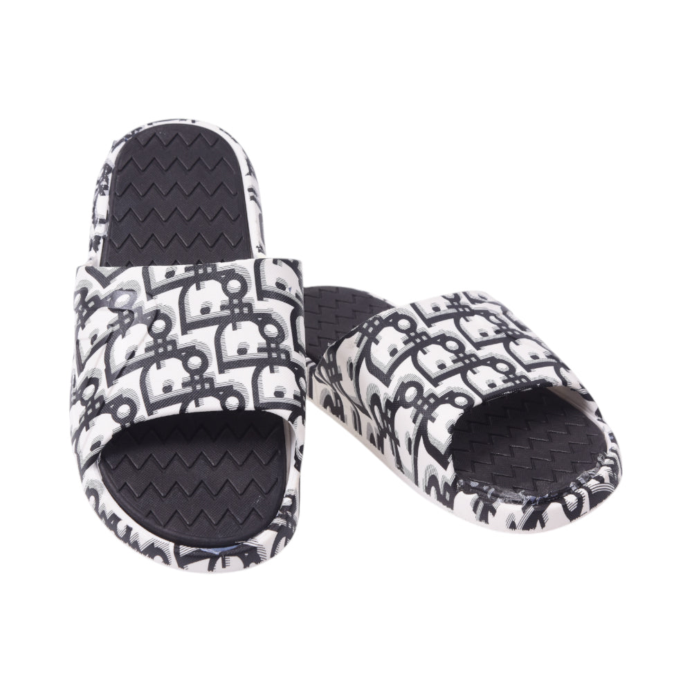 MEN SLIPER 44 BLACK & WHITE 8888W+61 PVC+EVA 40-44