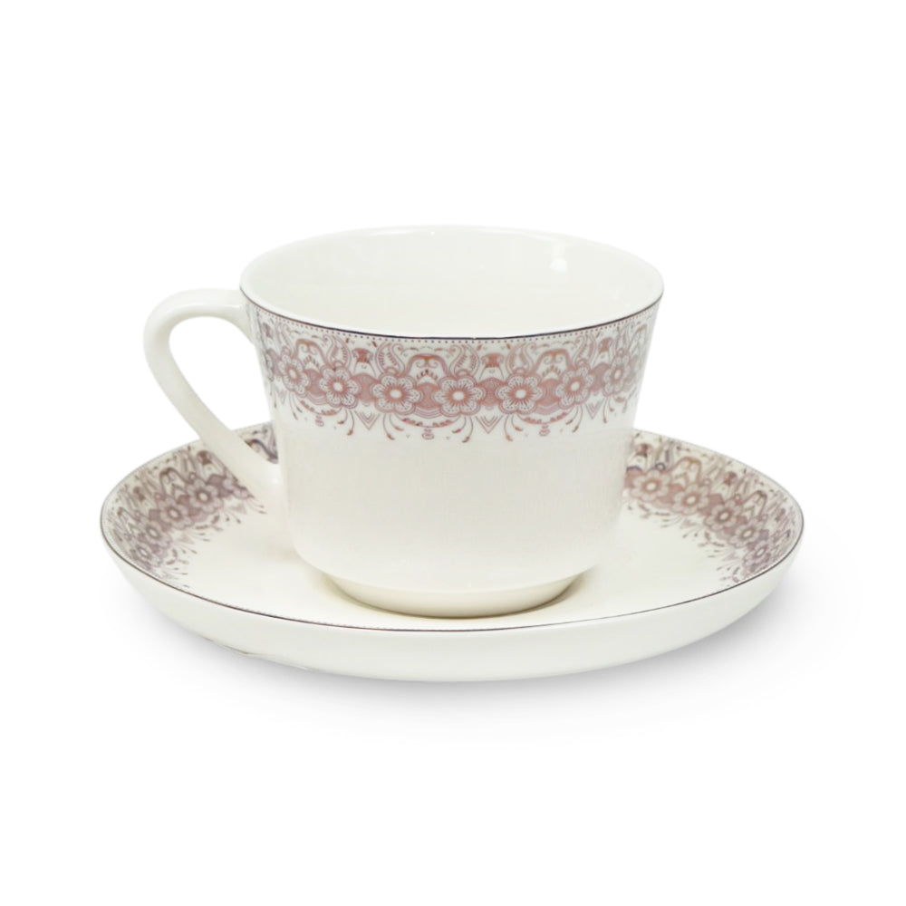CUP & SAUCER BONE CHINA JA004 TMC (Pack of 6)