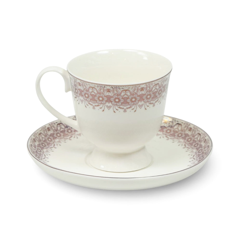 CUP & SAUCER BONE CHINA HS004 TMC (Pack of 6)