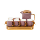 COFFEE SET 9PC CERAMIC METAL AM3667-S8 YELLOW AAK