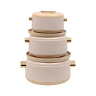 HOT POT SET 3PC FOREVER GOLD EB9135G BEIGE