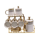 COFFEE SET 15PC CERAMIC SHINE COLLECTION ABC-381 W