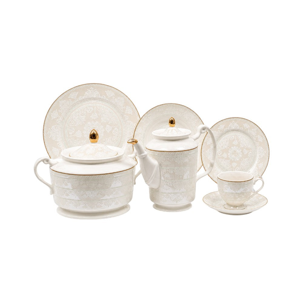 DINNER SET 61 PC BONE CHINA WS-001 RC