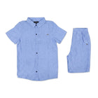 BOYS S/S 2PC KNICKER SUIT BLUE IRS-26 11-12 YEAR TZH-2506