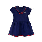 GIRLS S/S KNIT FROCK NAVY IRS-26 Q2261