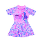 GIRLS S/S 2PC SWIMMING COSTUME FROCK STYLE IRS-26 8-9 YEAR 0