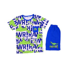 BOYS S/S 2PC KNICKER SUIT 8-9YEAR R-BLUE PRINT NO-53 IR-26