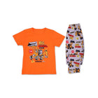 BOYS S/S 2PC SLEEPING SUIT R/NECK 7-8YEAR ORANGE NO-44 IR-26