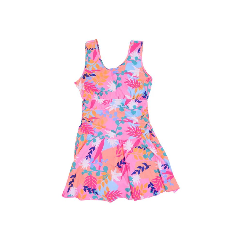 LADIES S/L SWIMMING COSTUME ORG TROPICAL 5XL IR-25 31626-2