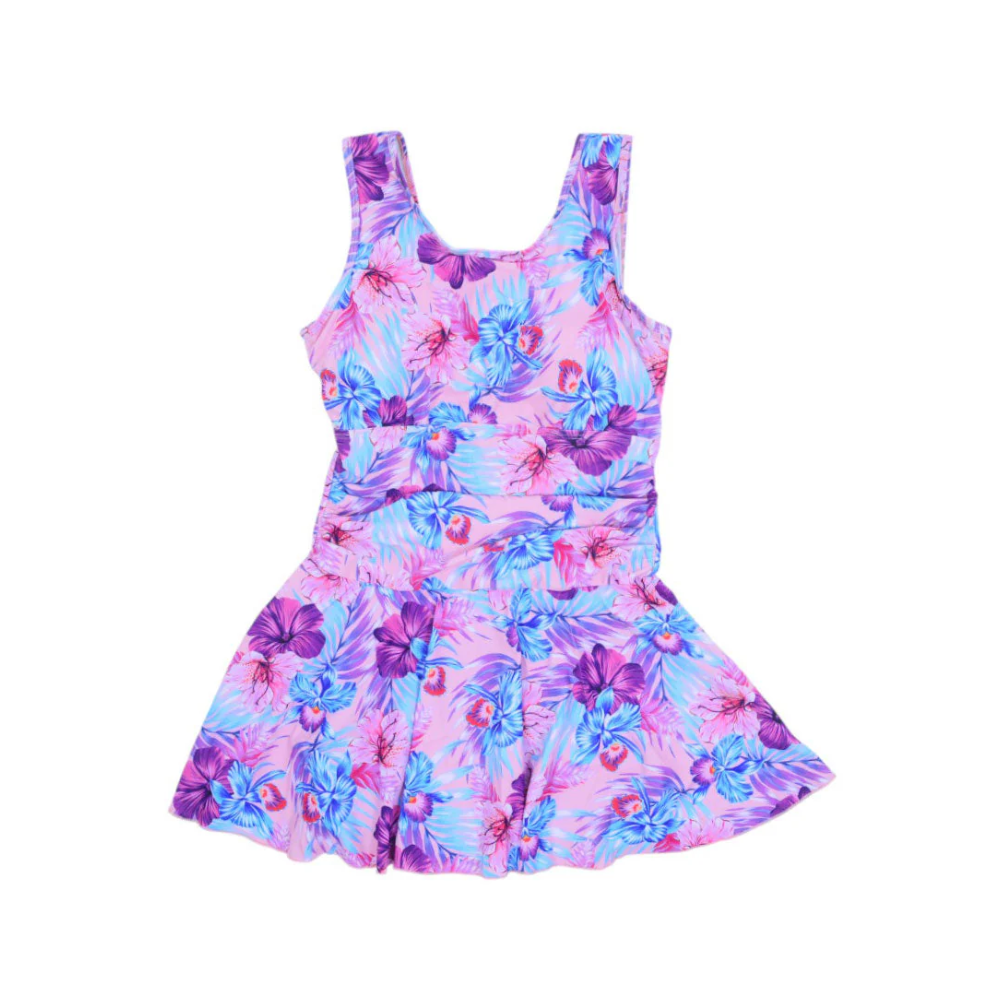 LADIES S/L SWIMMING COSTUME BABY-PINK TROPICAL 2XL IR-25 316