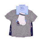BOYS S/S 3PC KNICKER SUIT  GREY 9-12M ZHS-26 NO-8 W.G