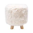 FUR STOOL OFF WHITE IR 36073-8