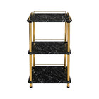 FLOWER STAND 3STEP SQUARE FS3 BLACK MARBLE E18