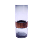VASE GLASS WITH WOOD 3017-28