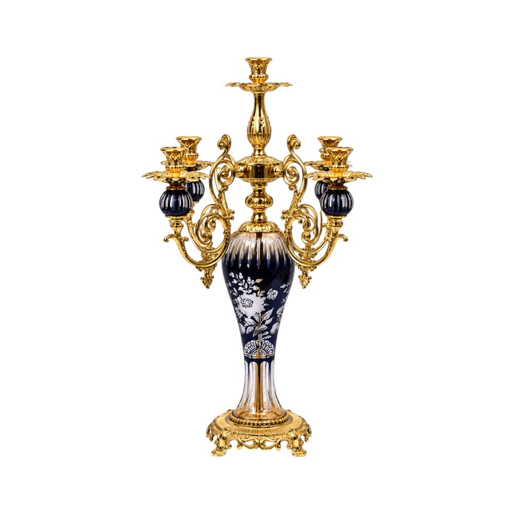 CANDLE STAND CRYSTAL BRASS IR XM29-1 JC202-A32-JB