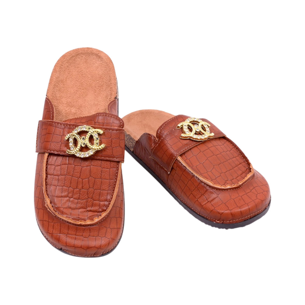 LADIES MULE CORK SOLE BROWN JH4234-C 36-41 IR-26