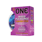 ONE Mixed Pleasure Condom - Lubricated Latex Condoms - 3 Pieces