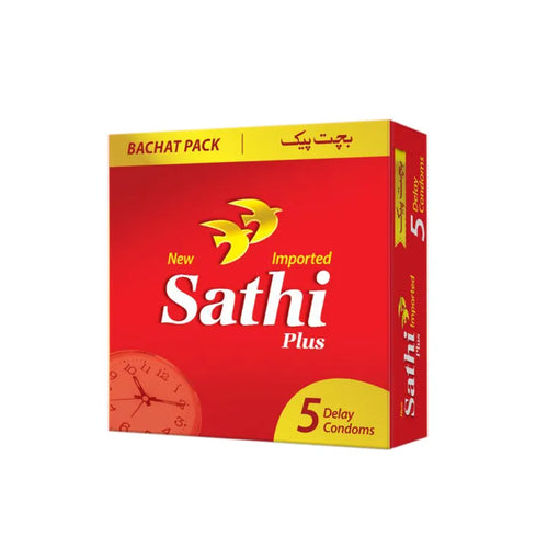 Sathi Plus Delay Condoms - Pack Of 5 - Bachat Pack
