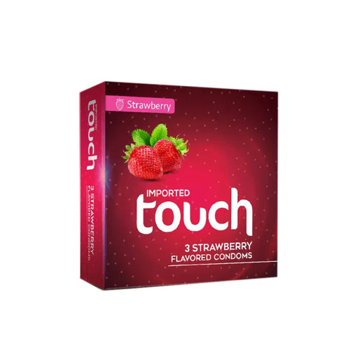 Touch Strawberry Flavored Condoms - Pack of 3