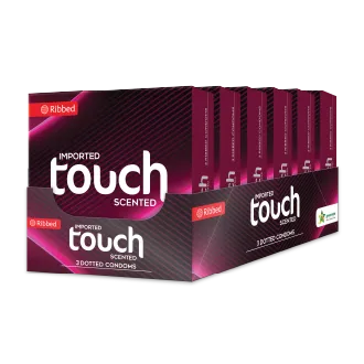 Touch Ribbed Condoms Tray - Pack of 5 - 30 Pieces (6 x 5's)