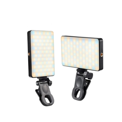 2-in-1 Rechargeable LED Selfie Fill Light with Phone Clip & RGB Modes