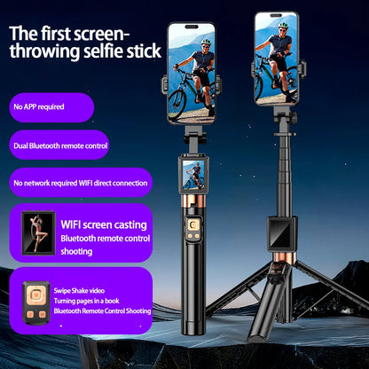 9-in-1 Selfie Stick Tripod with Screen Projection & Bluetooth Remote