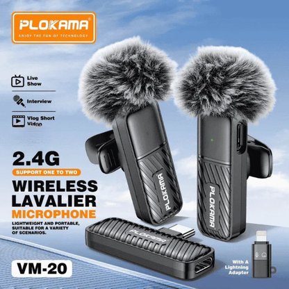 3-in-1 Wireless Lavalier Microphone for Android, iPhone & Type-C Devices