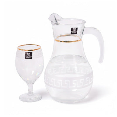 WATER SET 7PC PSB HAND CUT GOLD BISTRO 96933-B074