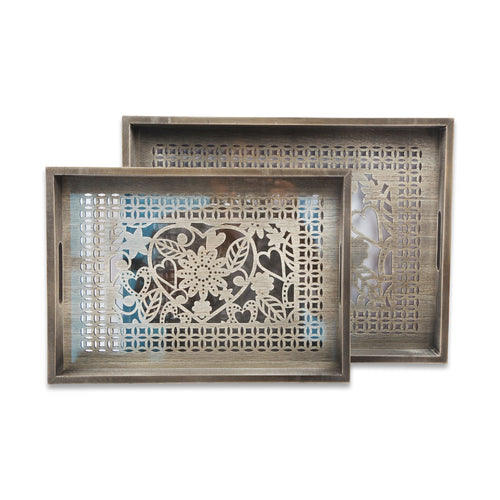 TRAY SET 2PC WOODEN IR 17Z114
